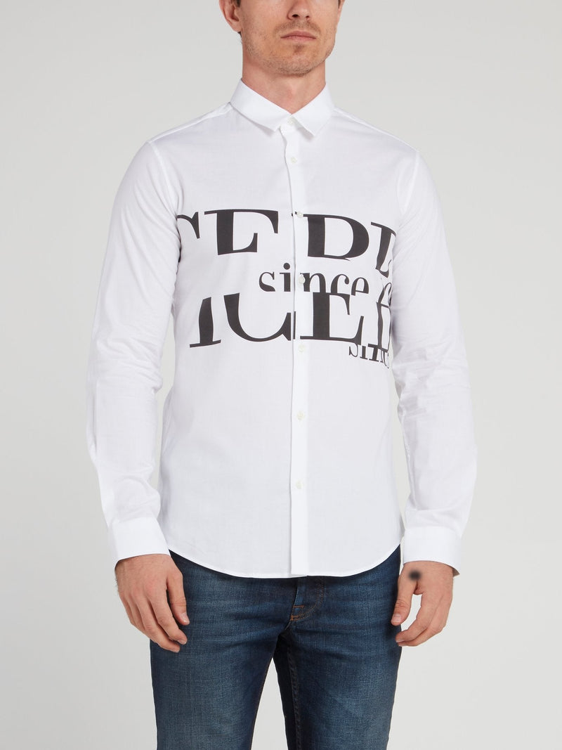 White Logo Long Sleeve Shirt