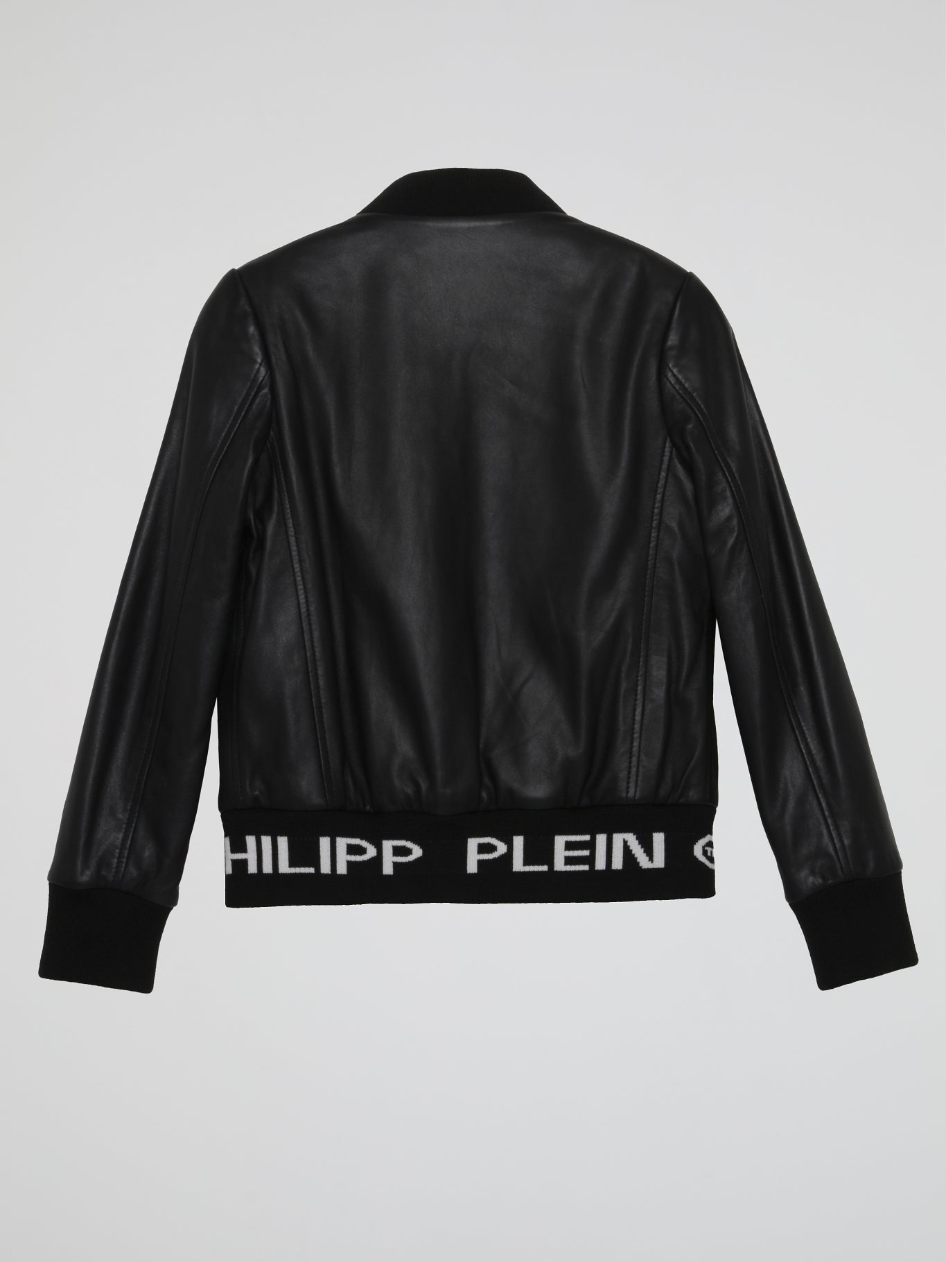 Black Leather Bomber Jacket (Kids)