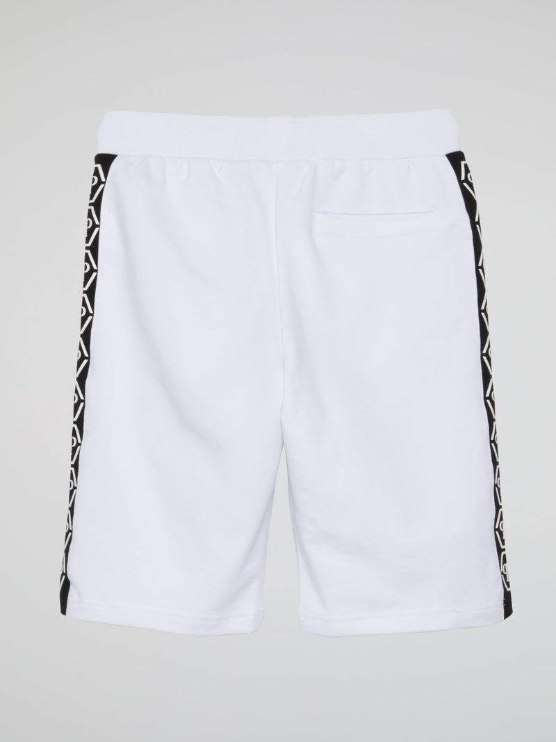 White Logo Tape Jogging Shorts (Kids)