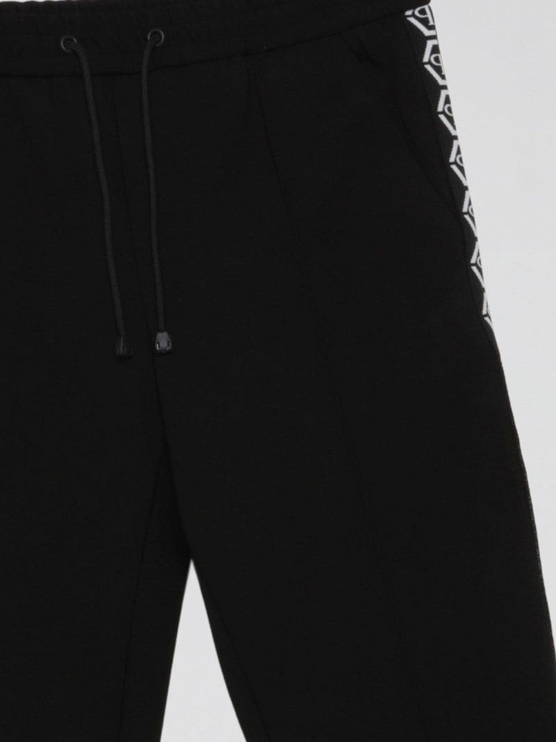 All Over PP Black Drawstring Trousers (Kids)