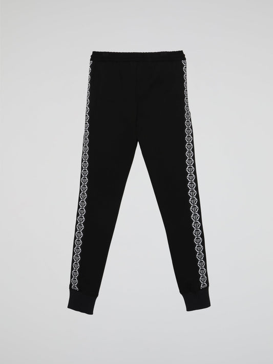 All Over PP Black Drawstring Trousers (Kids)