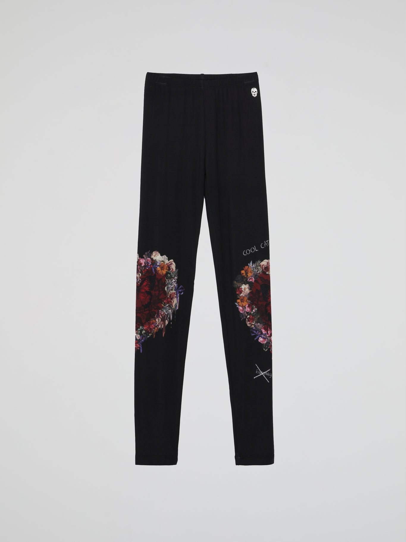 Black Floral Print Leggings (Kids)