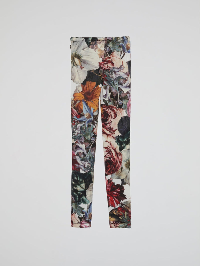 Floral Print Stretch Leggings (Kids)