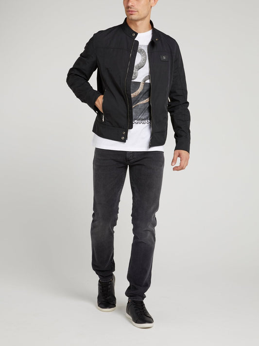 Black Clasp Neck Jacket