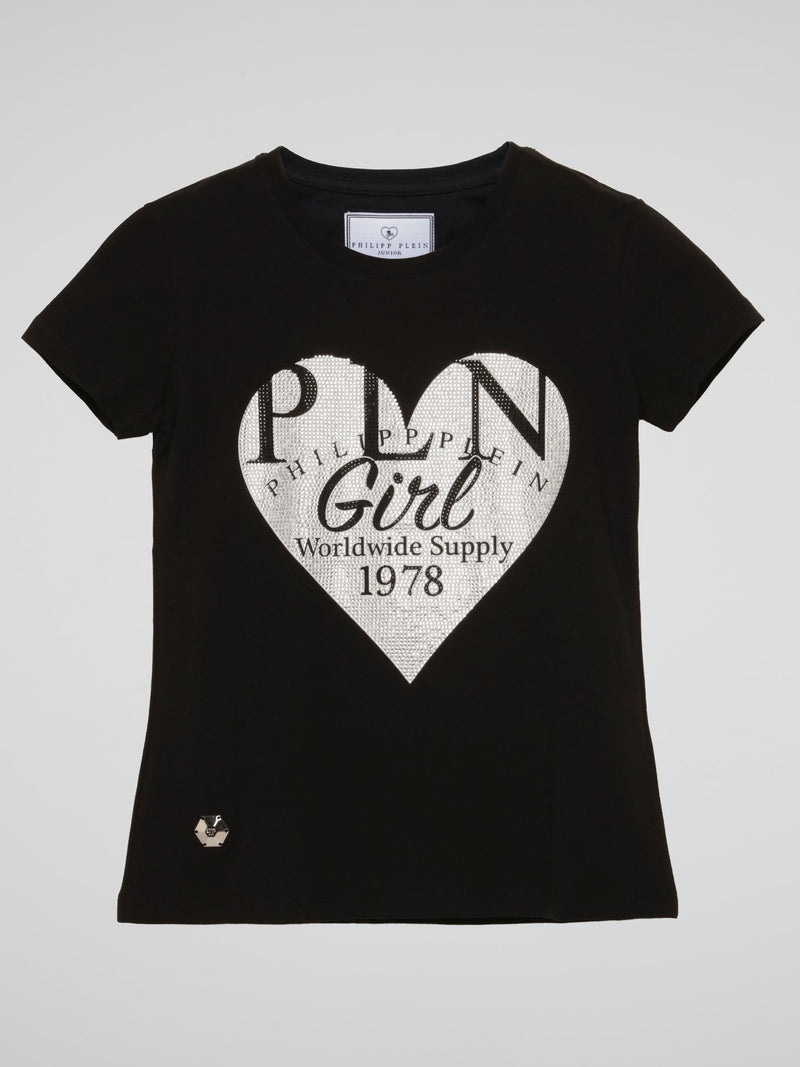 PLN Girl Black Crewneck T-Shirt (Kids)