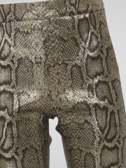 Snake Print Bootcut Pants