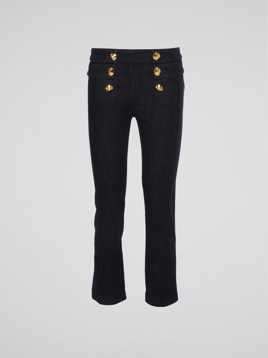 Black Sailor Button Pants