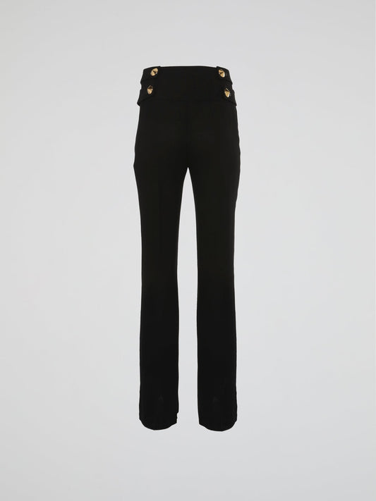 Black Sailor Button Pants