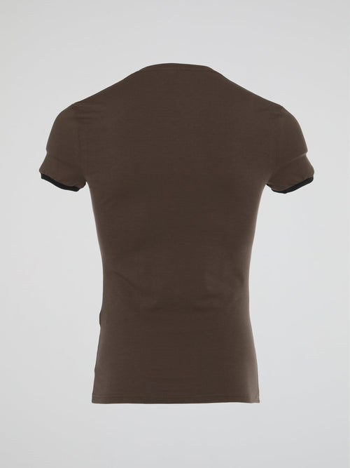 Brown V-Neck Logo Undershirt