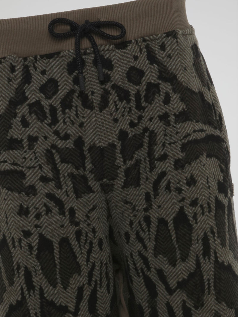 Olive Jacquard Trousers