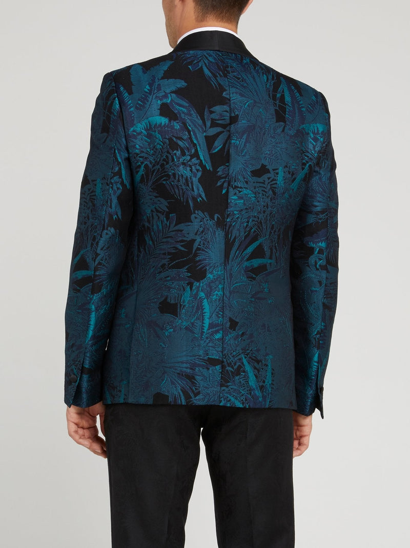 Blue Jungle Print Blazer