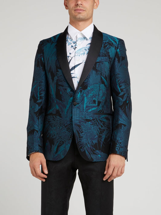 Blue Jungle Print Blazer