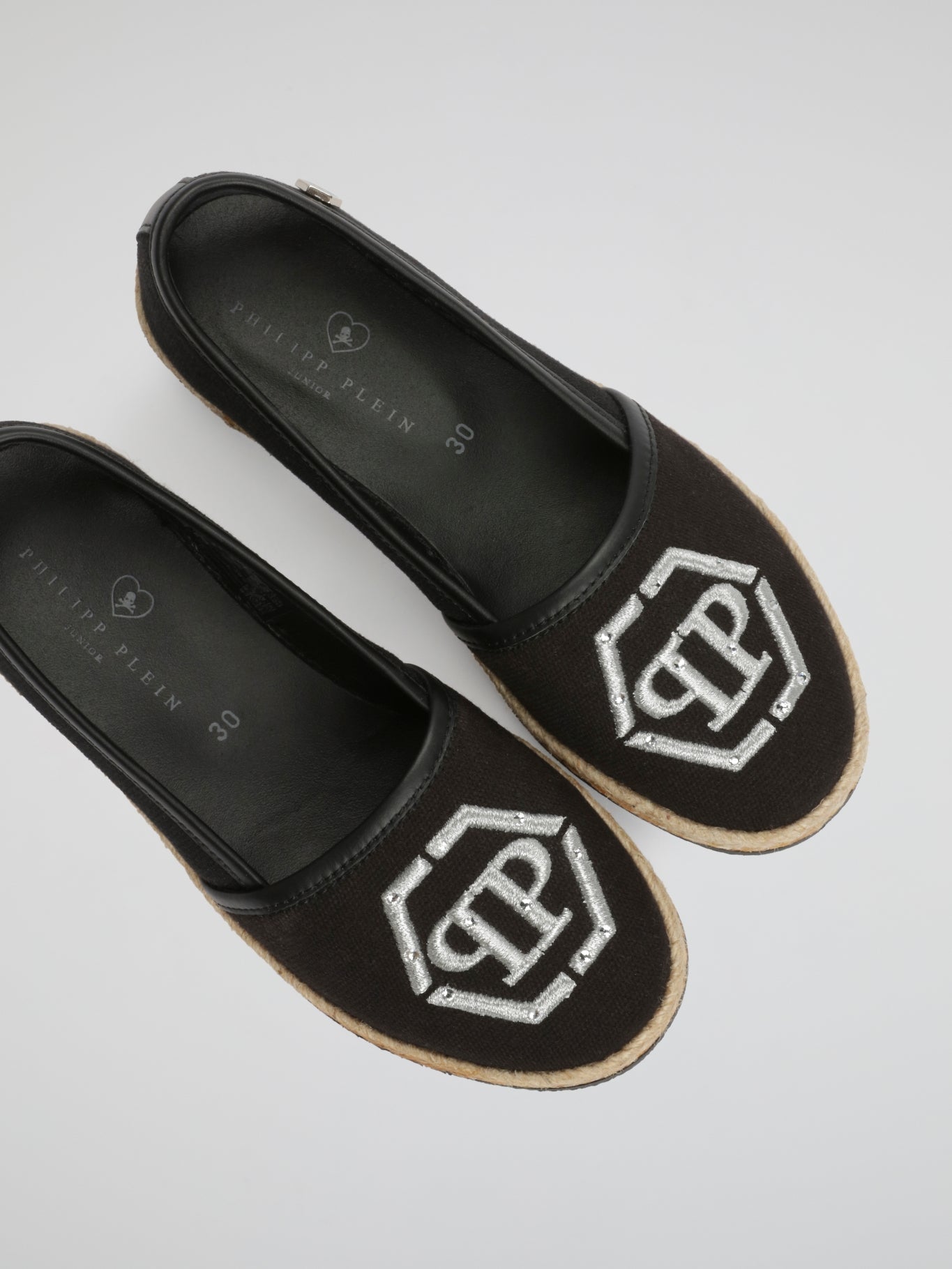 Black Monogram Espadrilles (Kids)