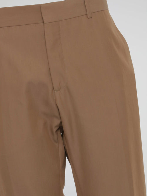 Brown Slim Fit Suit Pants