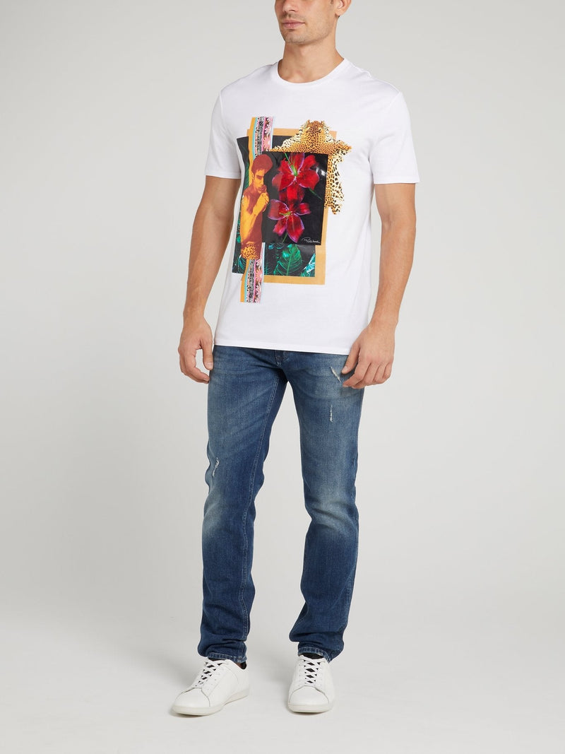 White Graphic Print T-Shirt