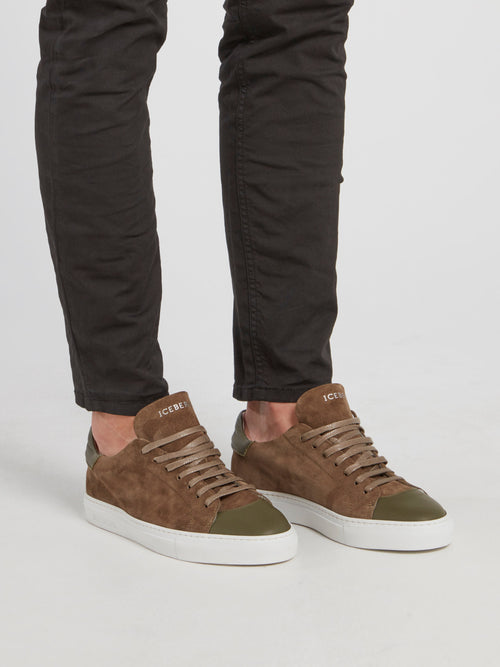 Brown Suede Low Top Sneakers