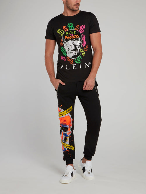 Dollar Skull Print Statement T-Shirt